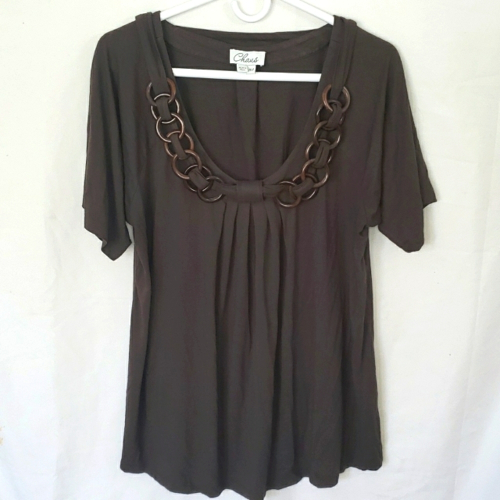 CLAUS olive green top XL